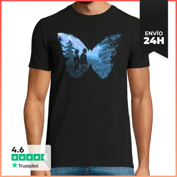 Camiseta Hombre Clásica Mariposa Azul LaTostadora