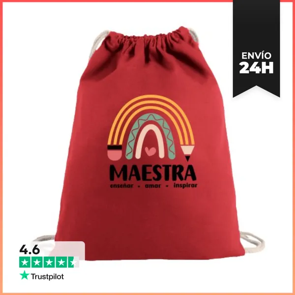 Mochila Saco Con Cuerdas REGALOS PARA PROFES MOCHILA Maestra