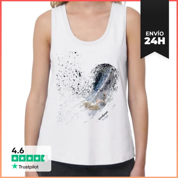 Camiseta Mujer Sin Mangas, Loose Fit Windsurfer. Free Style