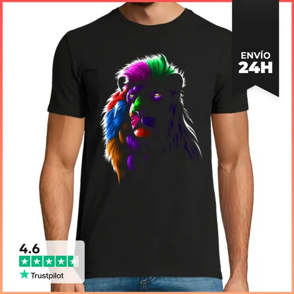 Camiseta Hombre Clásica Leon Colores LaTostadora