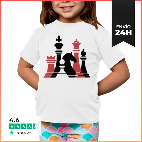 Camiseta Clásica Para Niños Piezas De Ajedrez LaTostadora