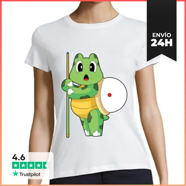 Camiseta Mujer Clásica Cola De Billar De Tortuga LaTostadora