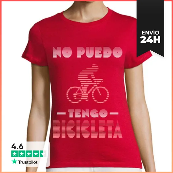 Camiseta Mujer Clásica No Puedo Tengo Bicicleta Rosa Camiseta