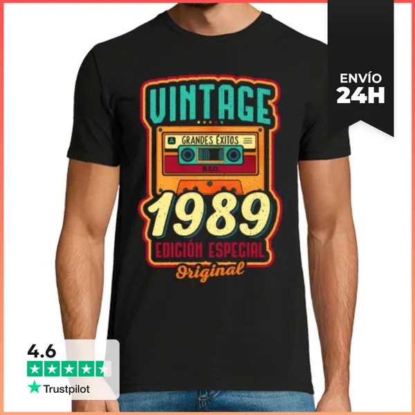 Camiseta Hombre Clásica Vintage 1989 LaTostadora