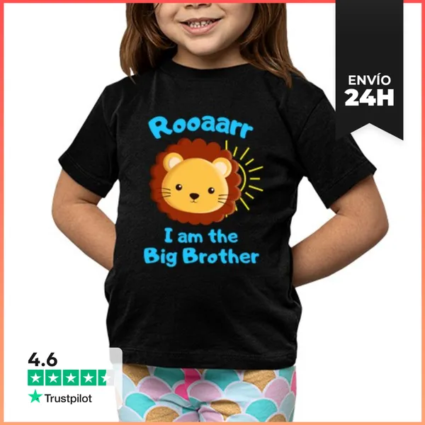 Camiseta Clásica Para Niños Lindo Hermano Mayor León Niños