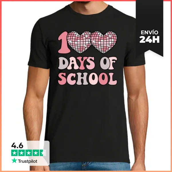 Camiseta Hombre Clásica 100 Días De Escuela, Magia Brillante