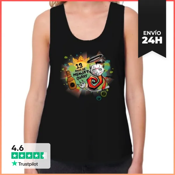 Camiseta Mujer Sin Mangas, Loose Fit 13 Anys De Menja't