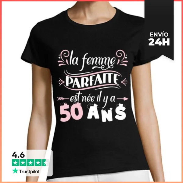 Camiseta Mujer Clásica Cumpleaños 50 Años Idea De Regalo