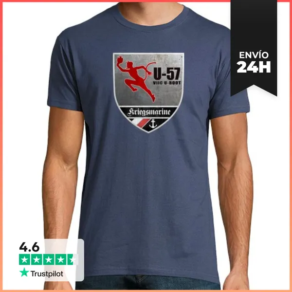 Camiseta Hombre Clásica Submarino U-57 Kriegsmarine LaTostadora