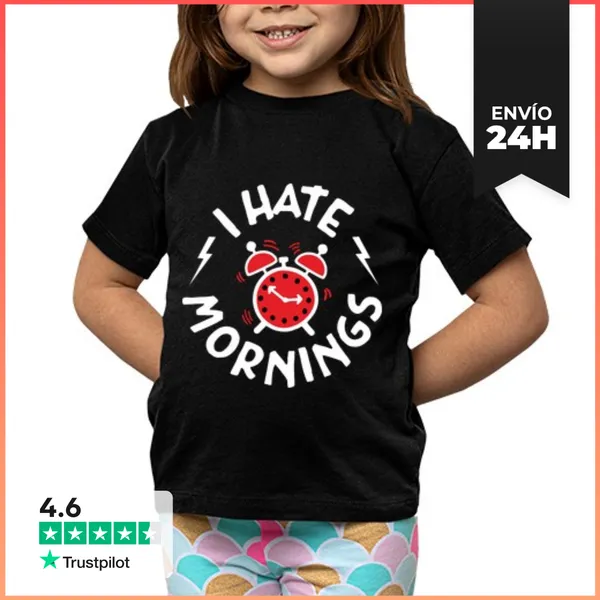 Camiseta Clásica Para Niños Odio La Mañana LaTostadora