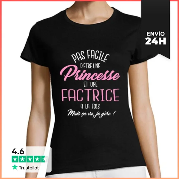 Camiseta Mujer Clásica Princesa Y Portador De Letra LaTostadora