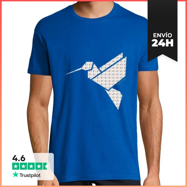 Camiseta Hombre Clásica Pájaro Papiroflexia LaTostadora