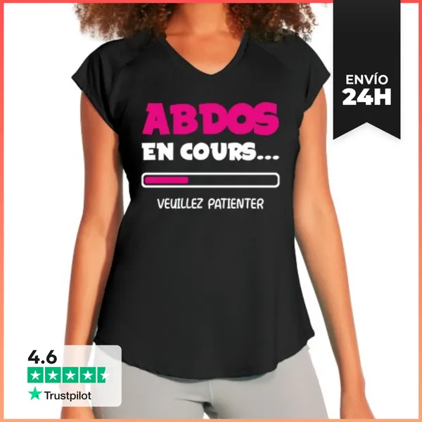 Camiseta Deportiva Mujer Abs En Clase Regalo LaTostadora