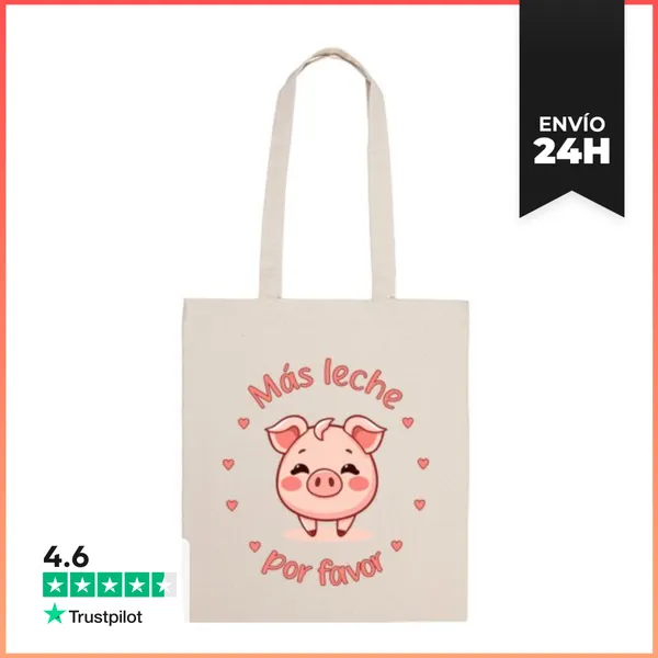 Bolsa De Tela Cerdito Mas Leche Por Favor LaTostadora
