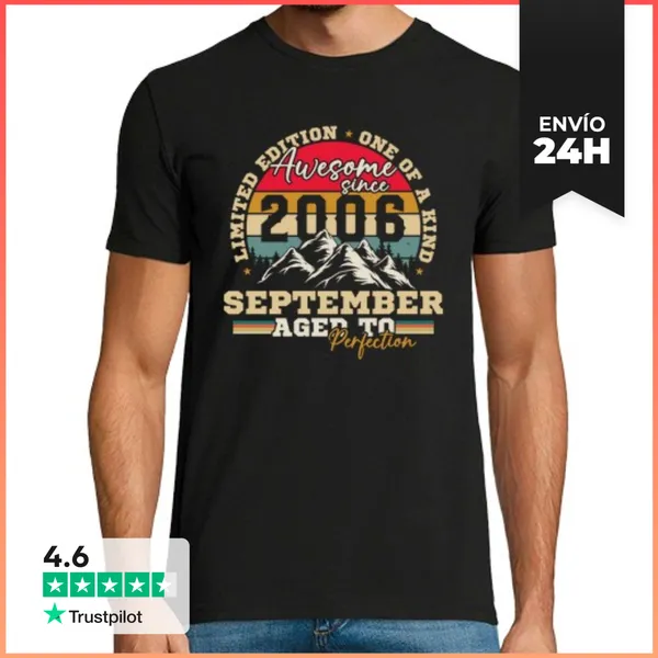 Camiseta Hombre Clásica Septiembre 2006 Vintage Cumpleaños Retro