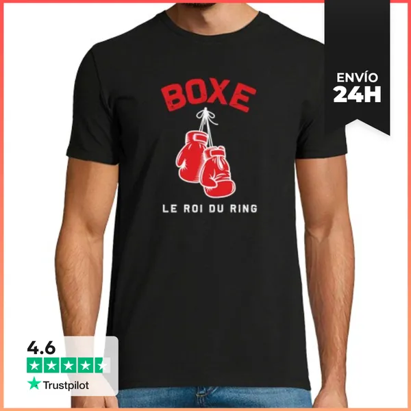 Camiseta Hombre Clásica Boxeo El Rey Del Ring Humor LaTostadora