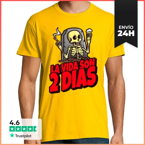 Camiseta Hombre Clásica La Vida Son Dos Días LaTostadora