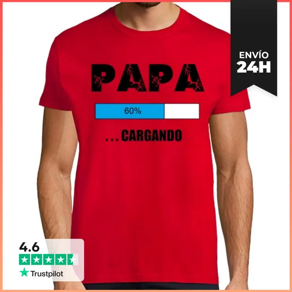Camiseta Hombre Clásica CARGANDO PAPA 60 LaTostadora
