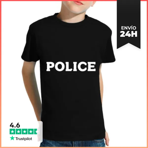 Camiseta Clásica Para Niños Oficial De Policía Policía Agente De
