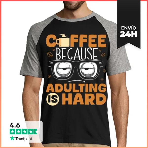 Camiseta Hombre, Estilo Béisbol Dicho Divertido Amante Del Café