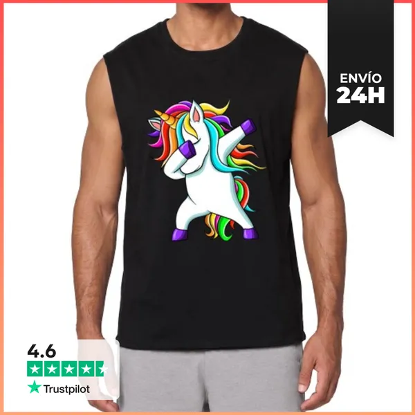 Camiseta Sin Mangas Divertido Lindo Arco Iris Dabbing Unico
