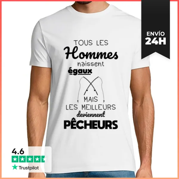 Camiseta Hombre Clásica Hombres Iguales Mejores Pescadores