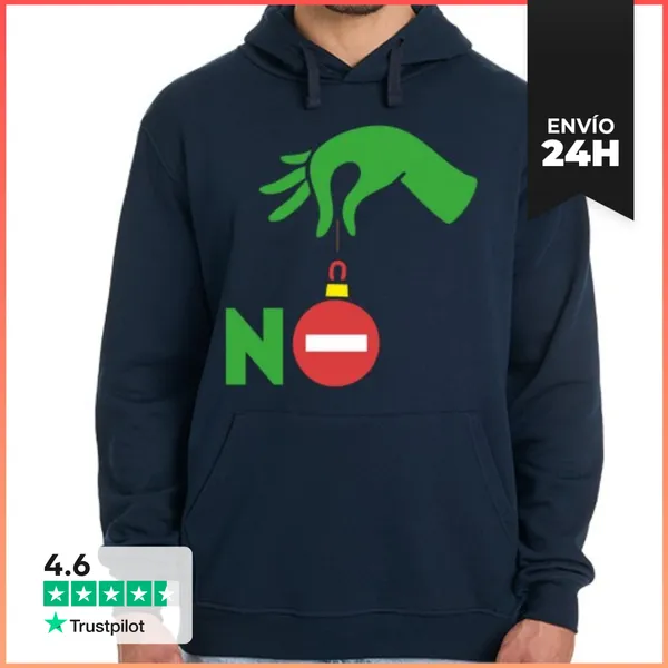Sudadera Unisex Con Capucha GRINCH NO NAVIDAD LaTostadora
