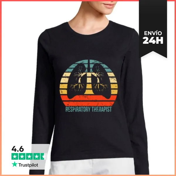 Camiseta Mujer Manga Larga Sol Vintage Desgastado Respiratorio