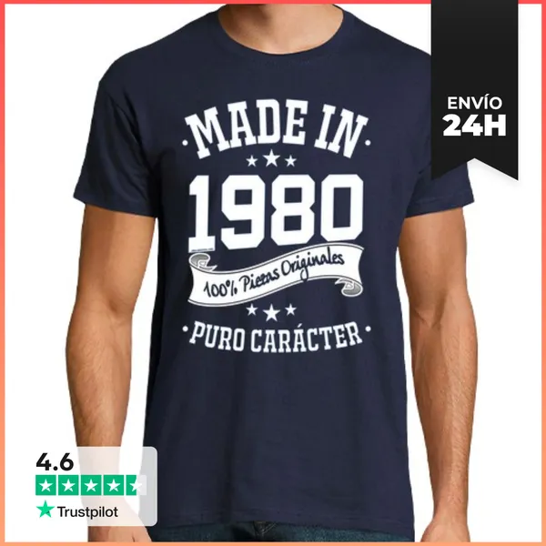 Camiseta Hombre Clásica Made In 1980 LaTostadora