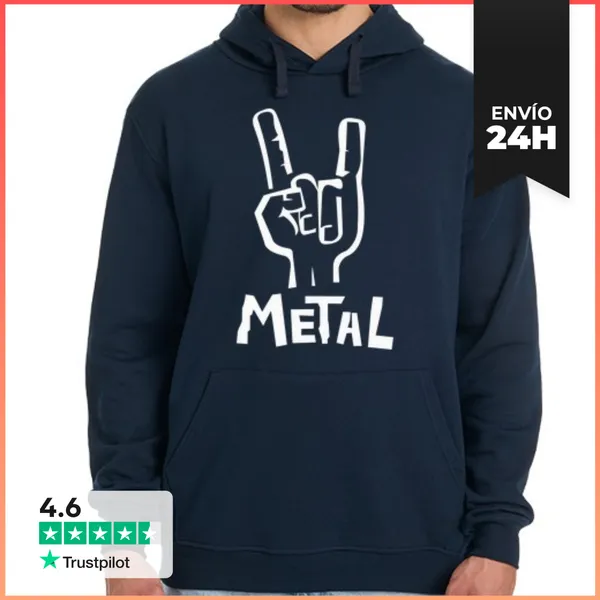 Sudadera Unisex Con Capucha Metal Hand LaTostadora