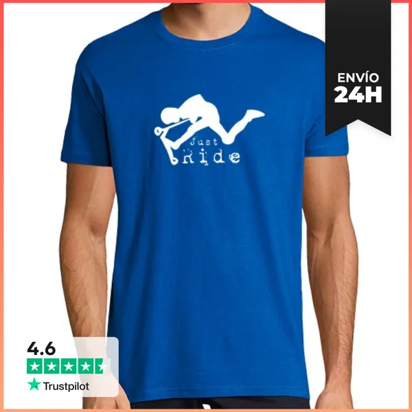 Camiseta Hombre Clásica Sólo Montar - Scooter De Estilo Libre