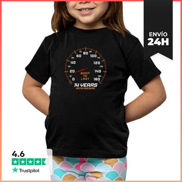 Camiseta Clásica Para Niños 14 Years Being Awesome Born To Last