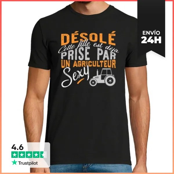 Camiseta Hombre Clásica Granjero Atractiva Siento LaTostadora