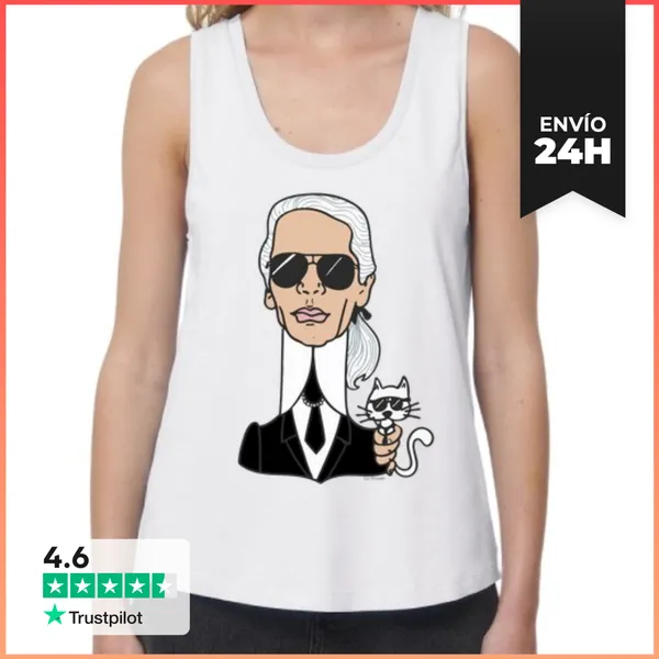 Camiseta Mujer Sin Mangas, Loose Fit Karl Lagerfeld. LaTostadora