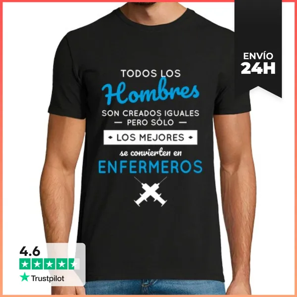 Camiseta Hombre Clásica Hombres Iguales - Mejores Enfermeros