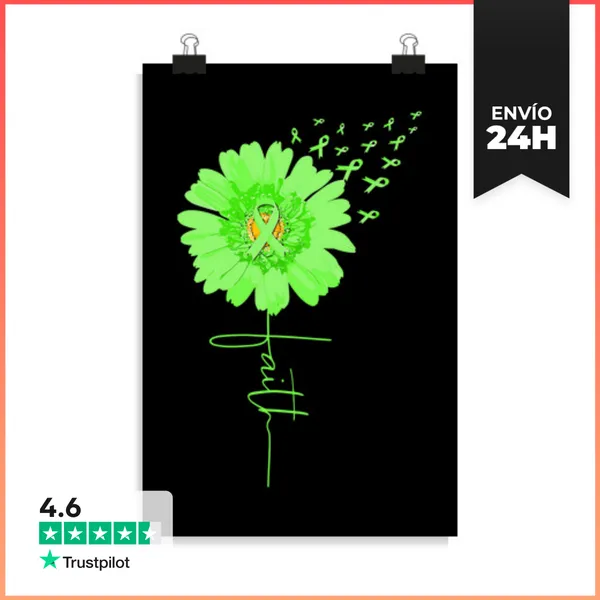 Póster Vertical Fe Girasol Cinta Verde Mental LaTostadora