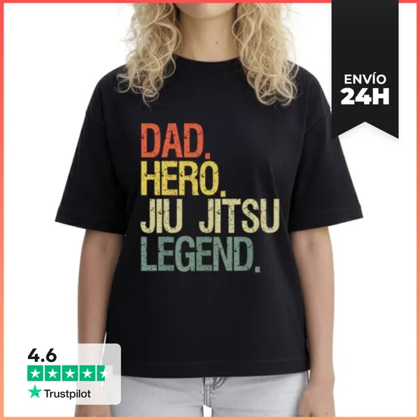 Camiseta Mujer Boxy Papá De Jiu Jitsu LaTostadora