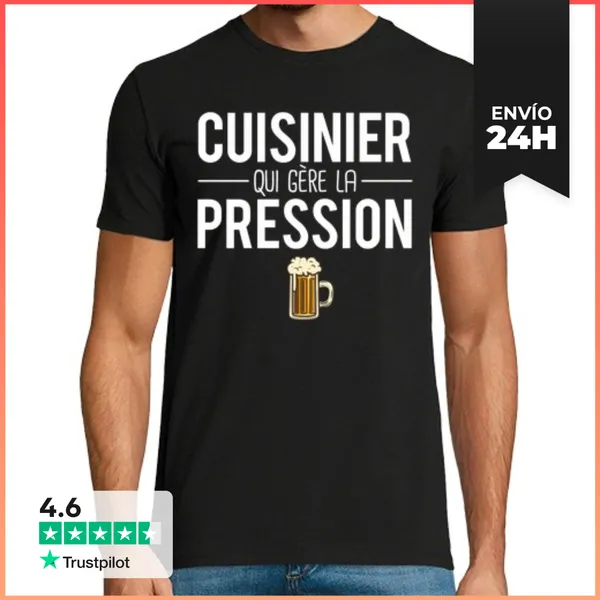 Camiseta Hombre Clásica Cocinero Que Maneja El Humor De La Pres