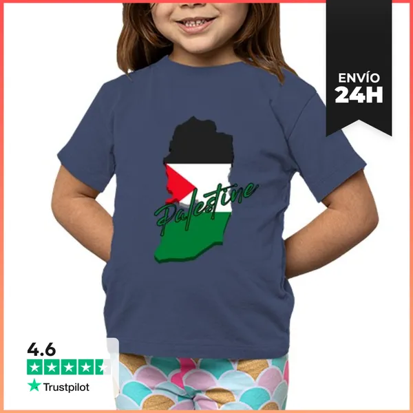 Camiseta Clásica Para Niños Bandera Palestina, Amo Palesina