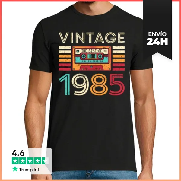 Camiseta Hombre Clásica Vintage 1985 LaTostadora