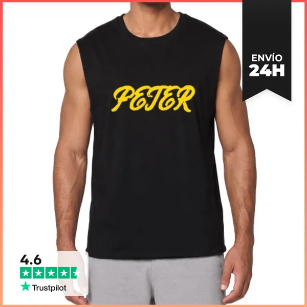 Camiseta Sin Mangas Texto Amarillo LaTostadora