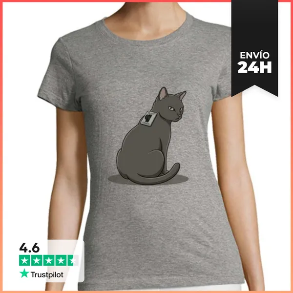 Camiseta Mujer Clásica Gato Caos LaTostadora
