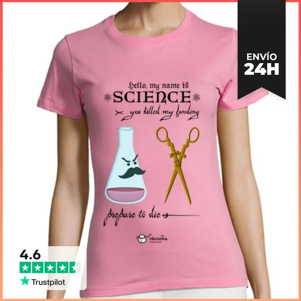 Camiseta Mujer Clásica Mi Name Is Science Fondos Claros