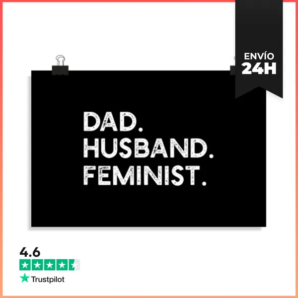 Póster Horizontal Papá Feminista Esposo Regalo Pro Feminismo
