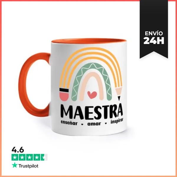 Taza De Colores REGALOS PROFES TAZA BICOLOR Maestra LaTostadora