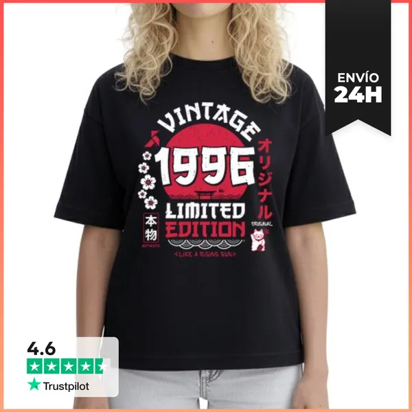 Camiseta Mujer Boxy Vintage 1996 Rising Sun LaTostadora