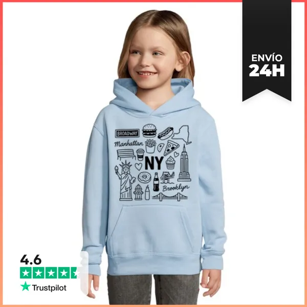 Sudadera Para Niños Con Capucha NY NEW YORK BROADWAY MANHATTAN