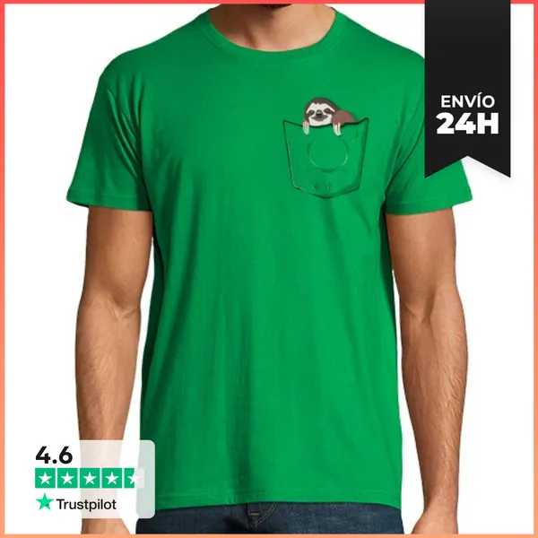 Camiseta Hombre Clásica La Pereza En Un Bolsillo LaTostadora