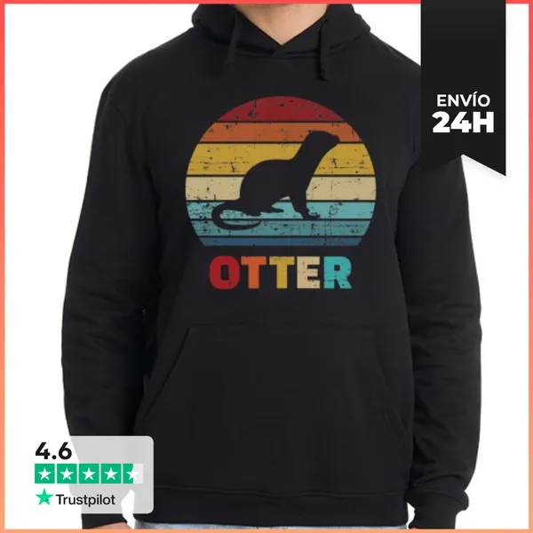 Sudadera Unisex Con Capucha Nutria Vintage LaTostadora