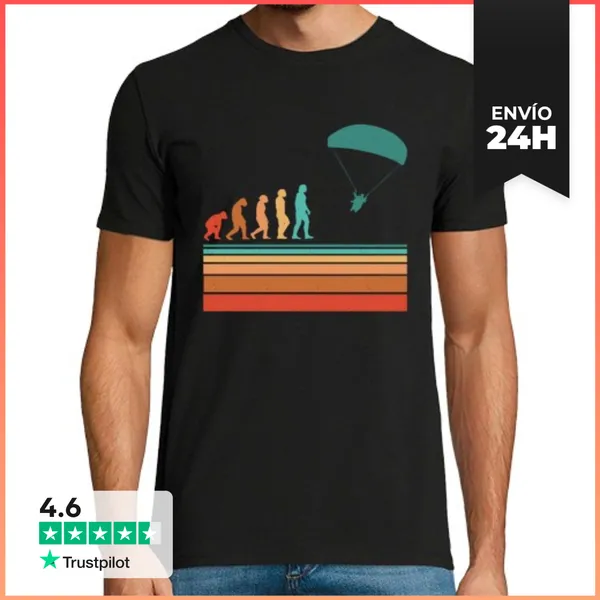 Camiseta Hombre Clásica Parapente Evolución Parapente LaTostadora